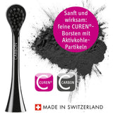 Curaprox Hydrosonic Black Is White Electric Toothbrush + Brush Heads 2Pcs. Elektriline hambahari must + vahetusharjad 2tk