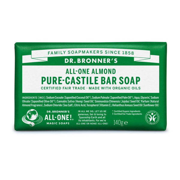 Dr. Bronner´s All-One Almond Pure-Castile Bar Soap With Organic Oils. Orgaaniline tükiseep mandel 140g