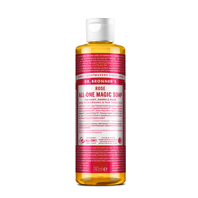 Dr. Bronner´s 18-In-1 Pure Castile Organic Liquid Soap Rose. Orgaaniline vedelseep roos 240ml