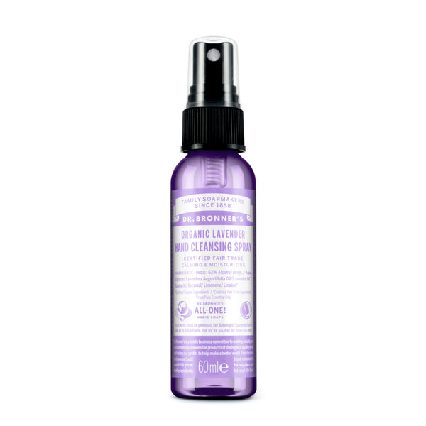 Dr. Bronner´s Organic Lavender Hand Cleansing Spray. Orgaaniline kätepuhastussprei lavendliõliga 60ml