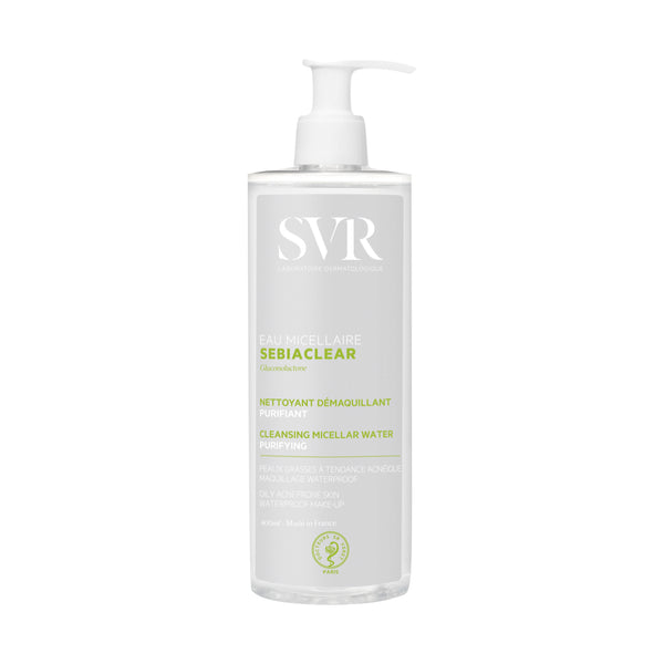 SVR SEBIACLEAR EAU MICELLAIRE. Purifying Cleasing Micellar Water Oily And Sensitive Skin. Puhastav mitsellaarvesi rasusele, probleemsele nahale pumppudelis 400ml