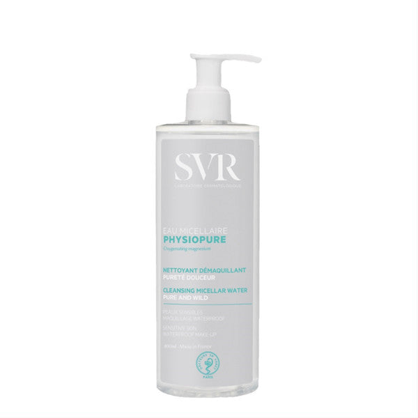 SVR PHYSIOPURE EAU MICELLAIRE. Cleansing Micellar Water Pure And Wild. Mitsellaarvesi meigi eemaldamiseks tundlikule nahale, silmadele ja huultele. Pumppudelis 400ml