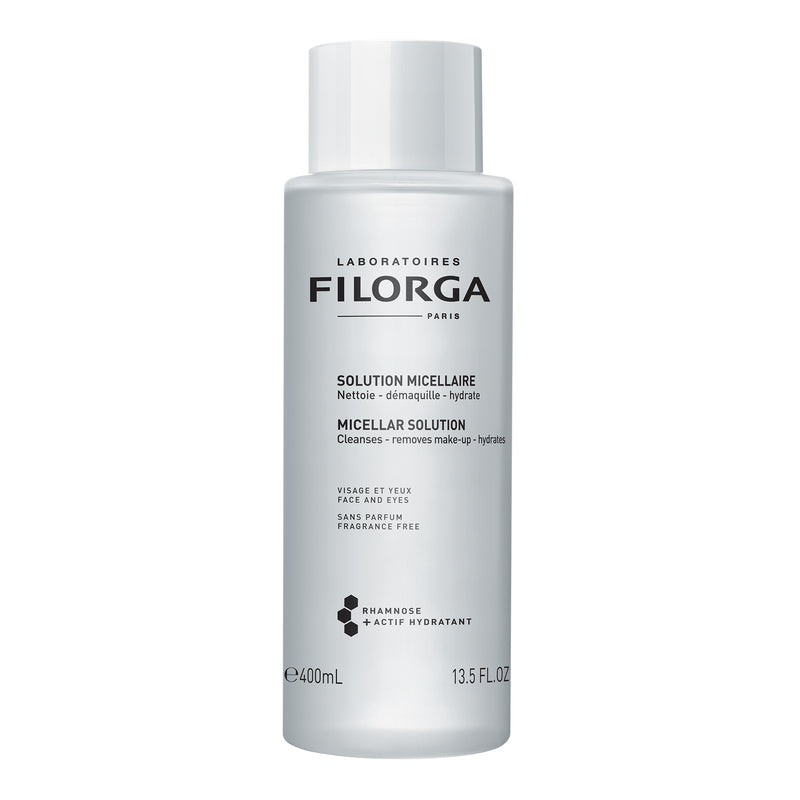 Filorga MICELLAR SOLUTION Face And Eyes. Cleanses, Removes Make Up, Hydrates. Mitsellaarvesi meigi/mustuse eemaldamiseks 400ml