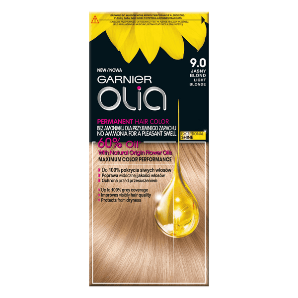 Garnier Permanent Hair Color Olia Mini Kit No 9.0 Light Blonde. Ammoniaagivaba juuksevärv 1tk
