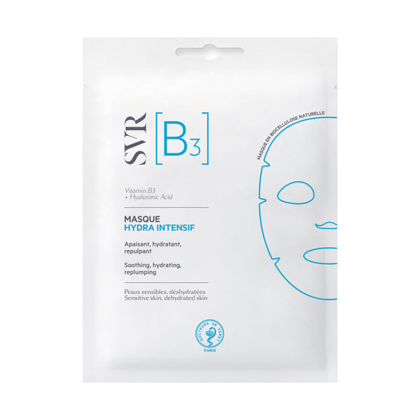 SVR MASQUE [B3] HYDRA INTENSIF. Soothing, Hydrating, Replumping Sheet Mask . Niisutav lehtmask B3-vitamiini ja hüaluroonhappega tundlikule, niiskusvaesele nahale 1tk