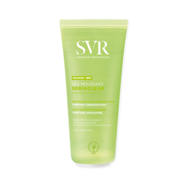 SVR SEBIACLEAR GEL MOUSSANT. Anti-Blemishes Cleanser Purifying, Exfoliating. Seebivaba kooriv pesugeel rasusele, probleemsele nahale 200ml