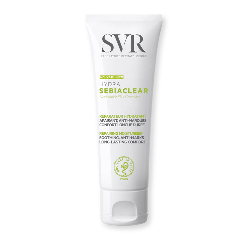 SVR SEBIACLEAR HYDRA. Repairing Long-Lasting Moisturiser Soothing, Anti-Marks. Niisutav näokreem rasusele ja segatüüpi nahale 40ml