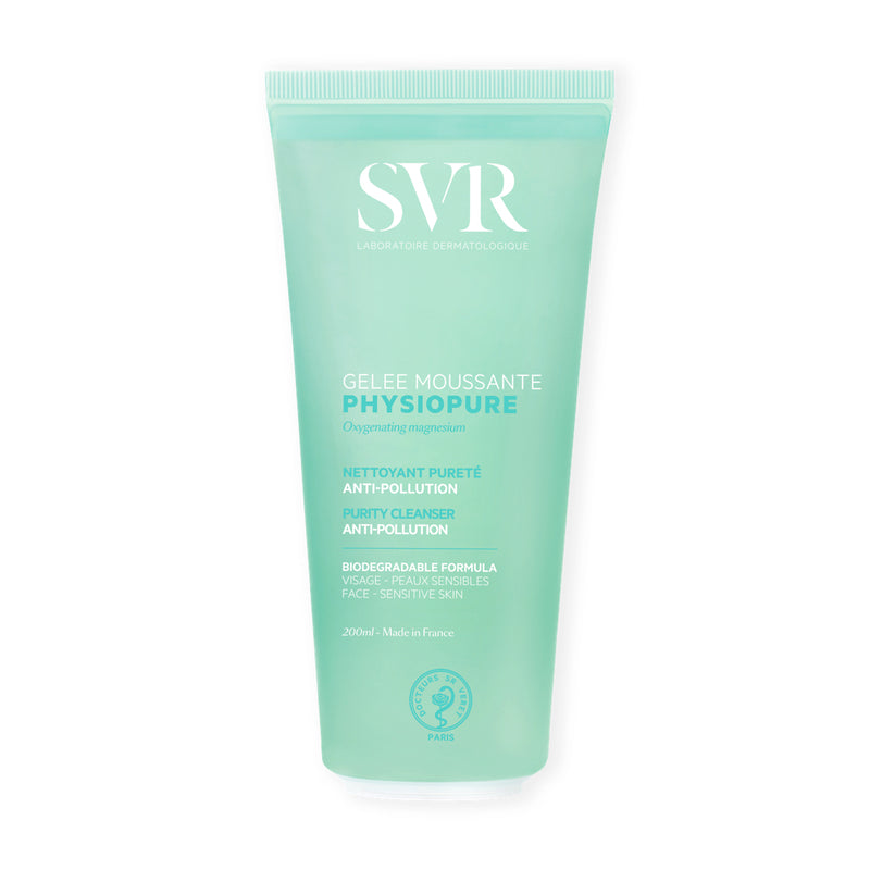 SVR PHYSIOPURE GELEE MOUSSANTE. Purity Cleanser Anti-Pollution Sensitive Skin. Toniseeriv seebivaba näopesugeel väga tundlikule nahale 200ml