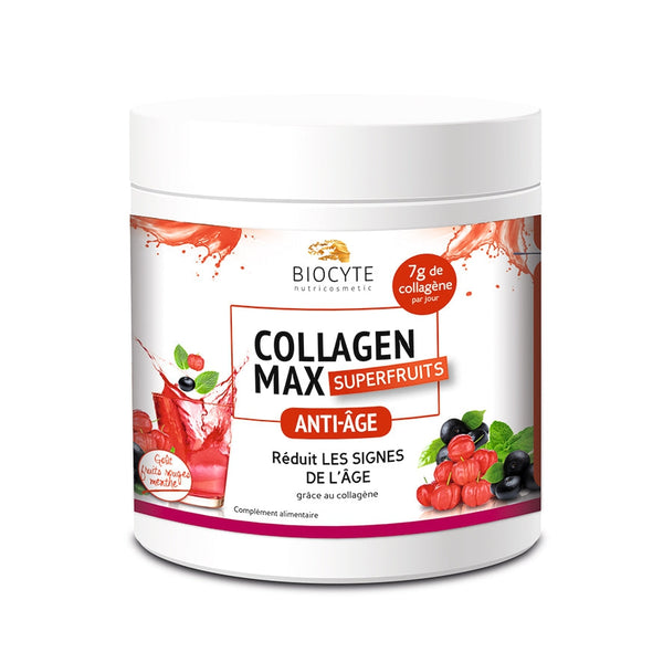 Biocyte Collagen Max Superfruits Anti-Aging. Vananemisvastane kollageenijoogipulber marjamaitseline  20x13g=260g