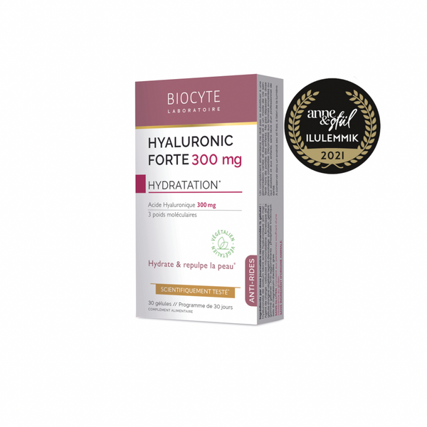 Biocyte Hyaluronic Forte Full Spectrum Anti-Aging. Hüaluroonhappekapslid 200mg 30 kapslit=10g