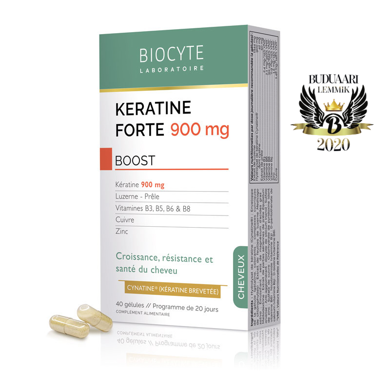 Biocyte Keratin Forte Full Spectrum. Juuksekasvu soodustavad ja väljalangemist pidurdavad kapslid 40 kapslit=ca 25g