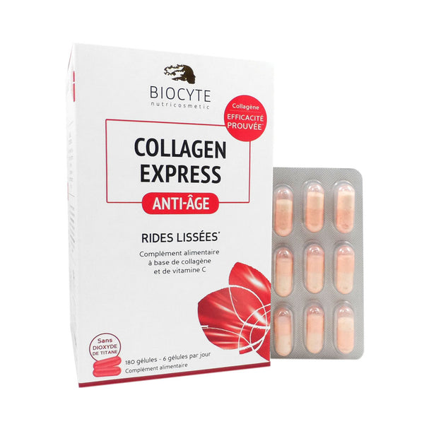 Biocyte Collagen Express Anti-Aging. Verisol B-kollageeni ja C-vitamiini kapslid 180 kapslit=100g