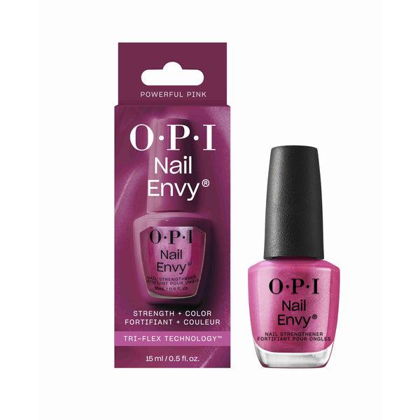OPI Nail Envy Nail Strengthener Strength + Color Powerful Pink (Glitter). Küünetugevdaja vitamiinide ja biotiiniga + värv, Tri-flex™ tehnoloogiaga, sädelev tumeroosa 15ml