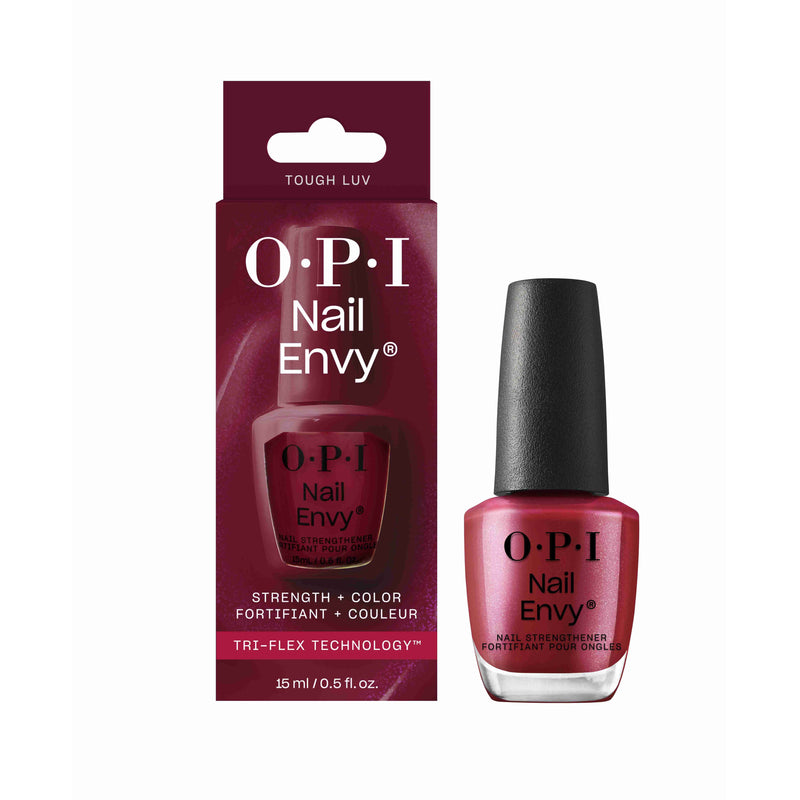 OPI Nail Envy Nail Strengthener Strength + Color Tough Luv. Küünetugevdaja vitamiinide ja biotiiniga + värv, Tri-flex™ tehnoloogiaga, punane 15ml
