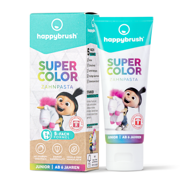 HappyBrush Supercolor Toothpaste. Laste maasikamaitseline hambapasta  75ml