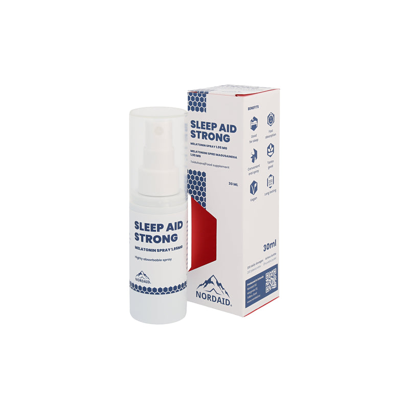 Nordaid Sleep Aid Strong Oral Melatonin Spray 1,95 mg. Melatoniini sprei magusainega 30ml