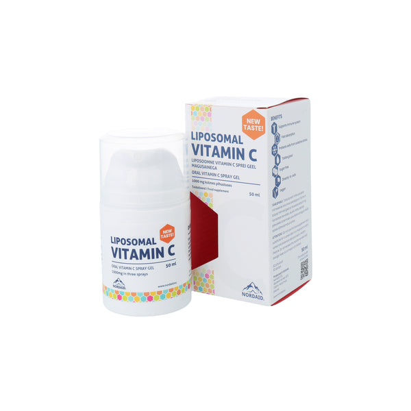 Nordaid Liposomal Vitamin C Spray Gel 1000 mg. Liposoomne vitamiin C spreigeel magusainega 50ml