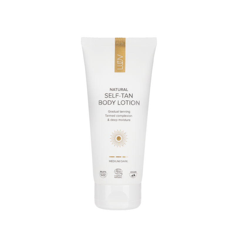 LUUV Self-Tan Body Lotion Gradual Tanning Medium/Dark COSMOS. Isepruunistav niisutav kehakreem keskmine/tume 200ml