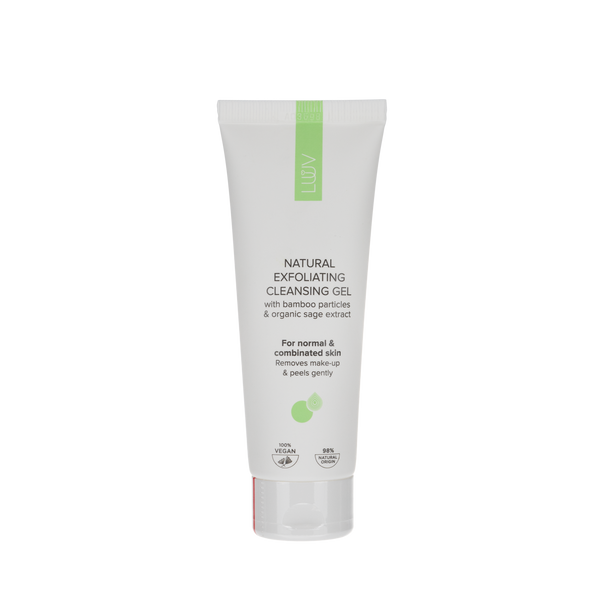 LUUV Natural Exfoliating Cleansing Gel With Bamboo And Sage. Looduslik koorivate osakestega näopesugeel 75ml