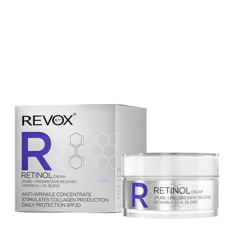 Revox Retinol Cream SPF20, Anti-Wrinkle Concentrate. Kortsudevastane päevakreem retinooliga 50ml