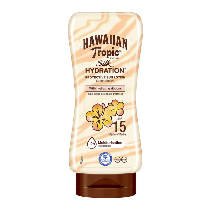 Hawaiian Tropic Silk Hydration Protective Sun Lotion SPF15. Niisutav päevitusemulsioon 180ml