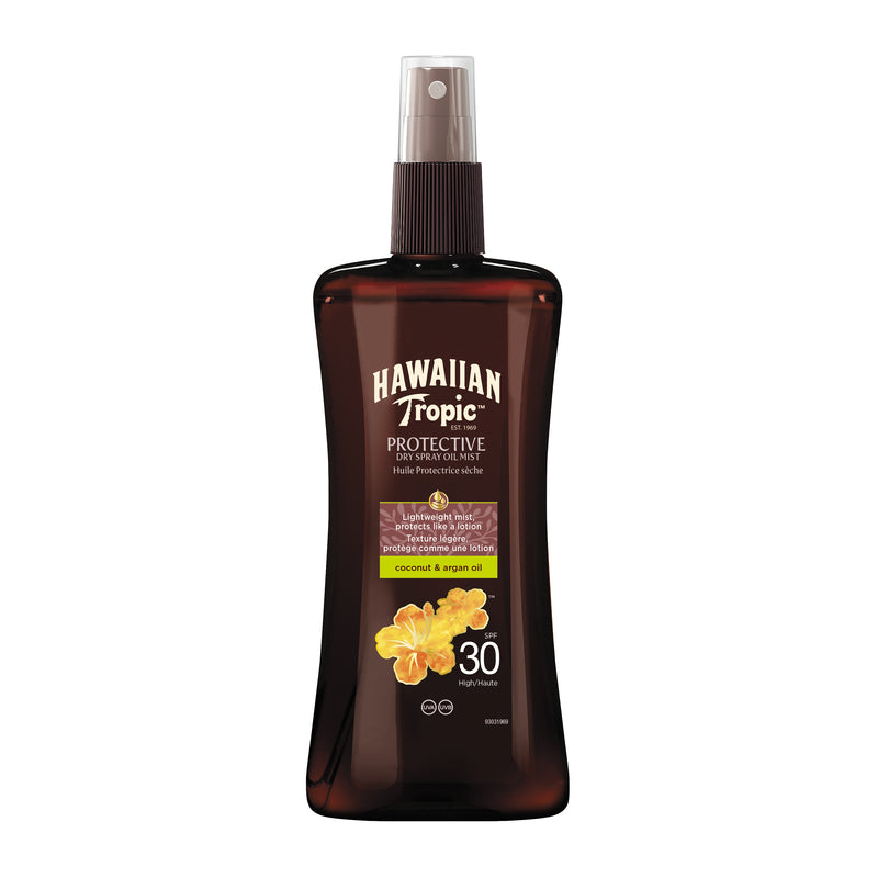 Hawaiian Tropic Protective Dry Oil Spray Mist SPF30, Coconut & Argan Oil. Piserdatav päevituskuivõli kookos ja argaaniaõli 200ml