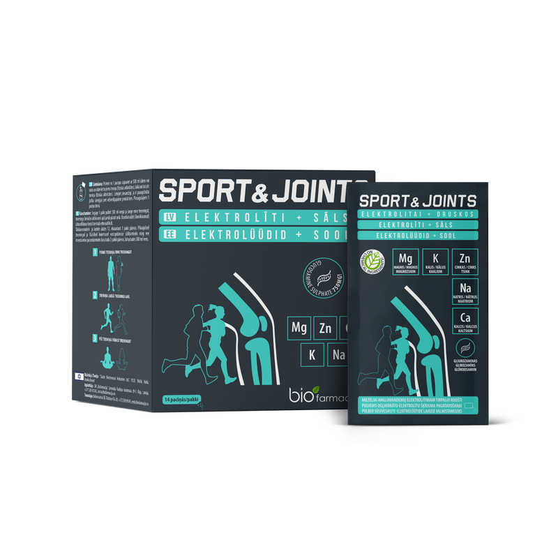 Biofarmacija bioMAGNEESIUM + bioKAALIUM Sport & Joints, joogilahusepulber. 14tk, netomass 217g