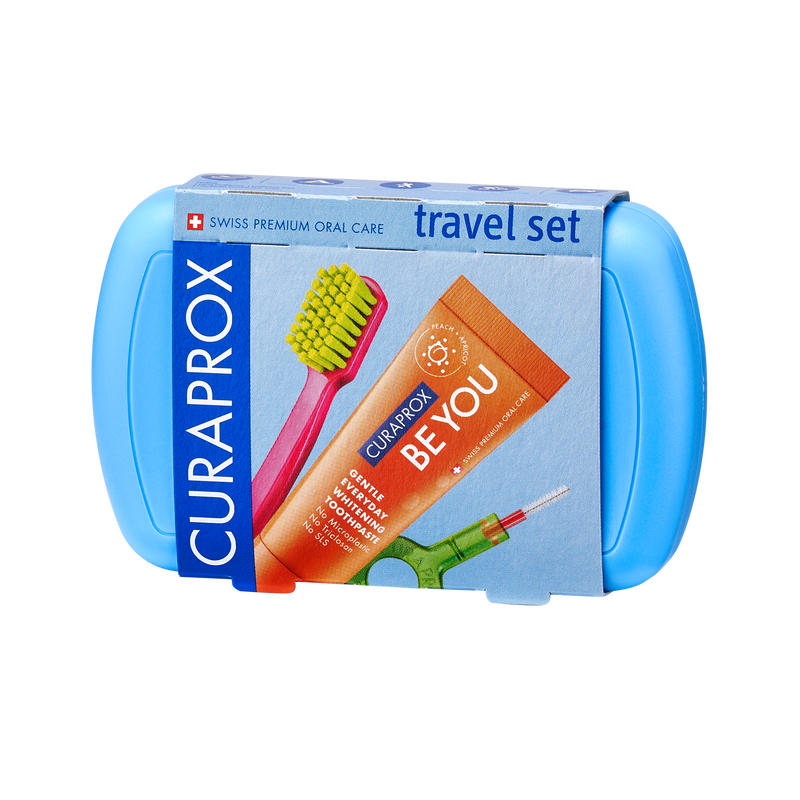 Curaprox Travel Set (Toothbrush, Toothpaste, Interdentalbrush). Reisikomplekt hambahari, pasta ja interdentalhari