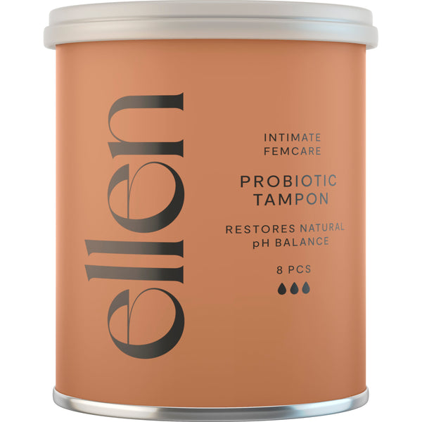 Ellen Probiotic Tampons Rich. Probiootilisi laktobatsille sisaldavad tampoonid rikkalik 8tk