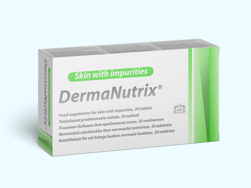 Dermanutrix Acne Formula. Vistrikke vähendavad tabletid aknelisele nahale 30tk