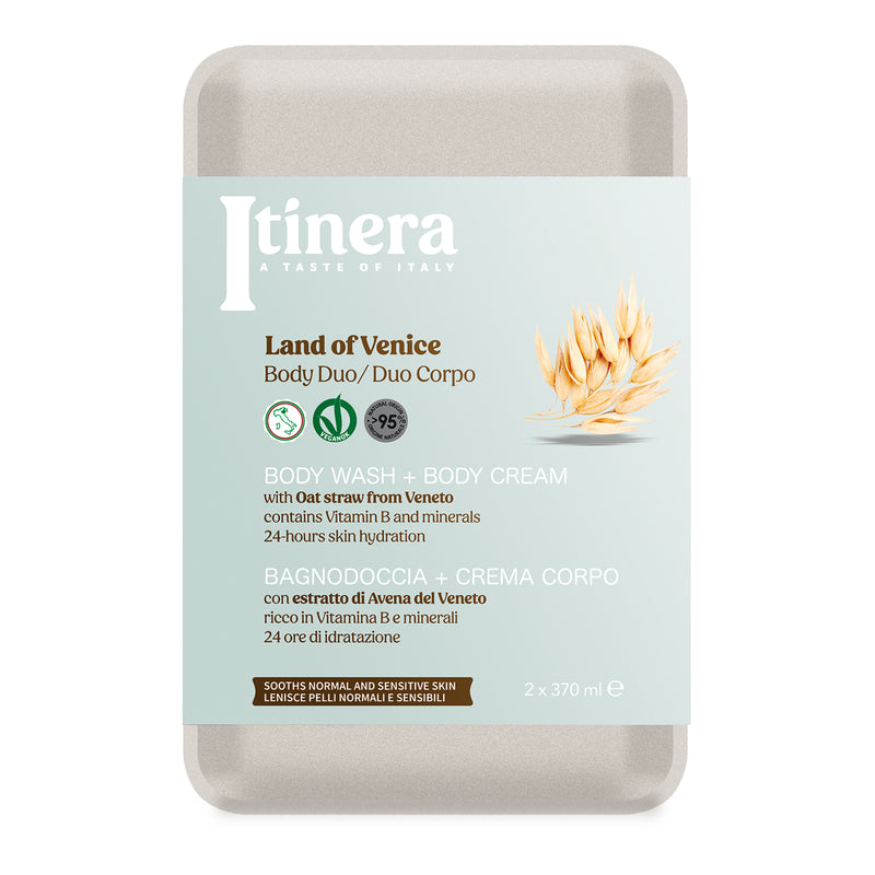 Itinera Land Of Venice Duo Kit with Shooting Body Wash & Ultra Comfort Body Cream . Kinkekomplekt normaalsele ja tundlikule nahale      2 x 370ml