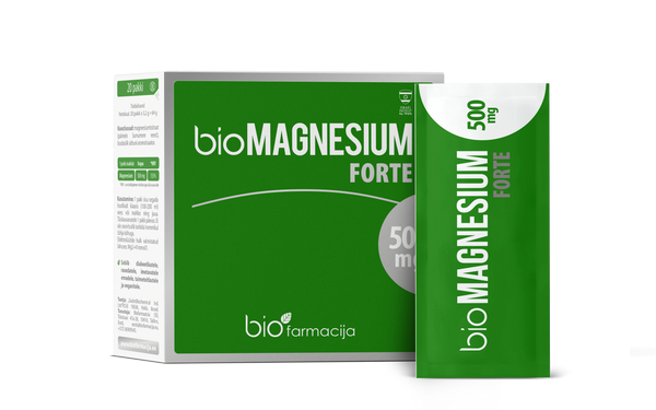 Biofarmacija bioMAGNESIUM Forte 500mg, pulber. 20tk, netomass 64g