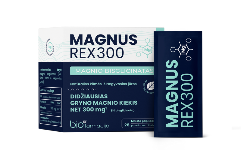 MAGNUS REX300 (puhas magneesiumdiglütsinaat), 28 pakki