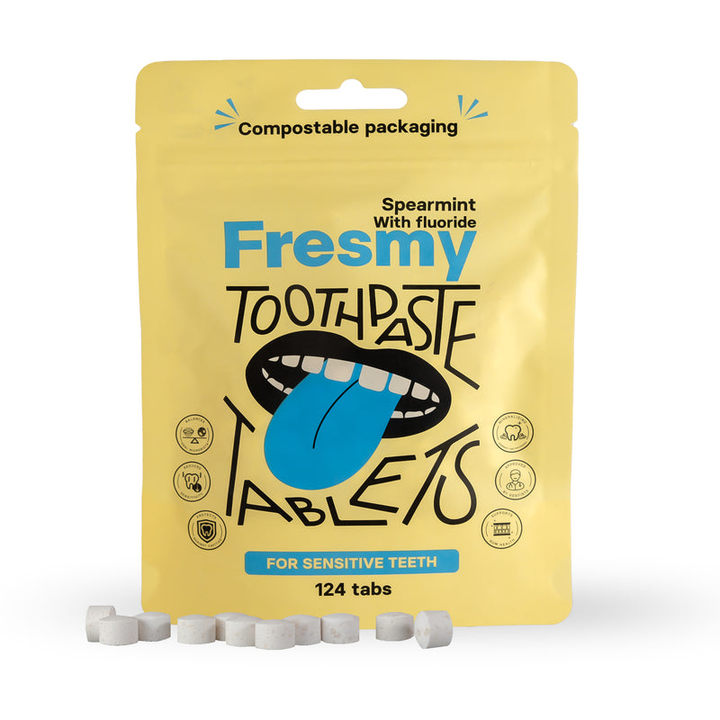 Fresmy Spearmint Toothpaste Tablets. Rohemündimaitselised hambapastatabletid 124tk