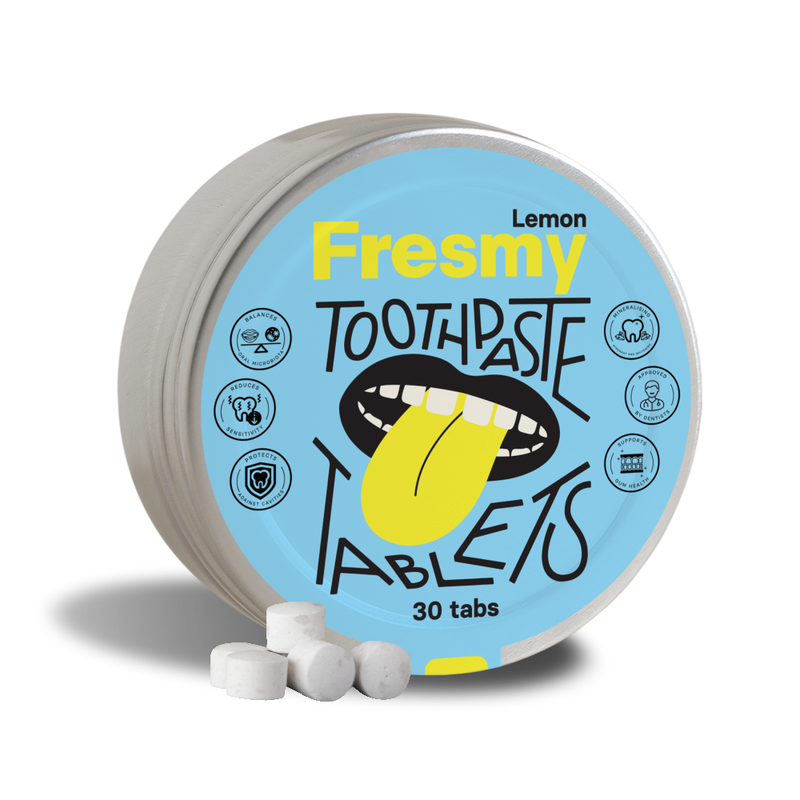 Fresmy Lemon Toothpaste Tablets. Sidrunimaitselised hambapastatabletid 30tk