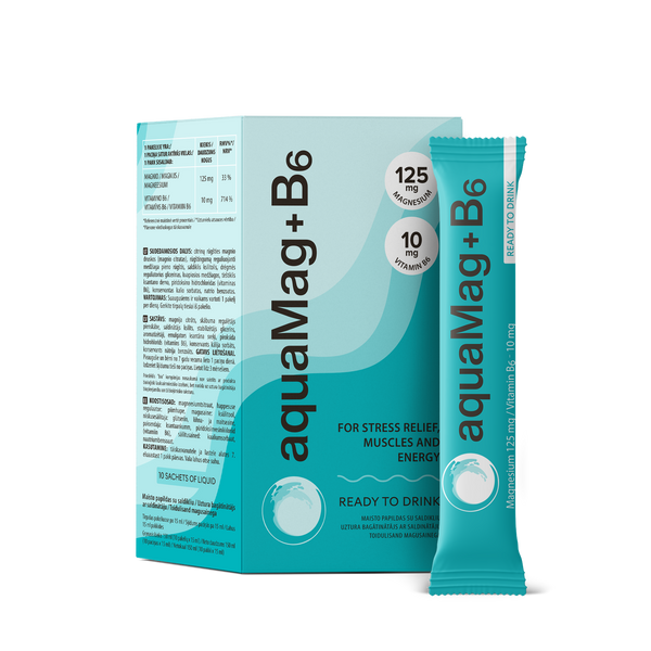 Biofarmacija aquaMag+ B6, (Ready To Drink) valmislahus 10tk, netomass 150ml