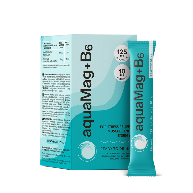 Biofarmacija aquaMag+ B6, (Ready To Drink) valmislahus 10tk, netomass 150ml