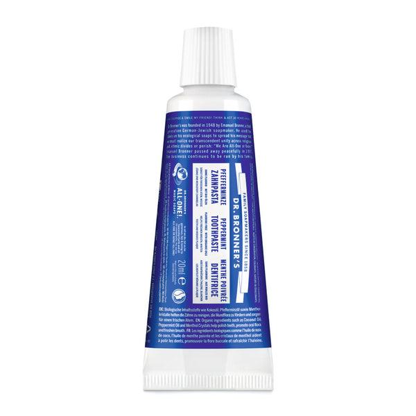 Dr. Bronner´s Organic Toothpaste Peppermint, Fluorid-Free. Orgaaniline fluoriidivaba hambapasta piparmünt (erinevad suurused)