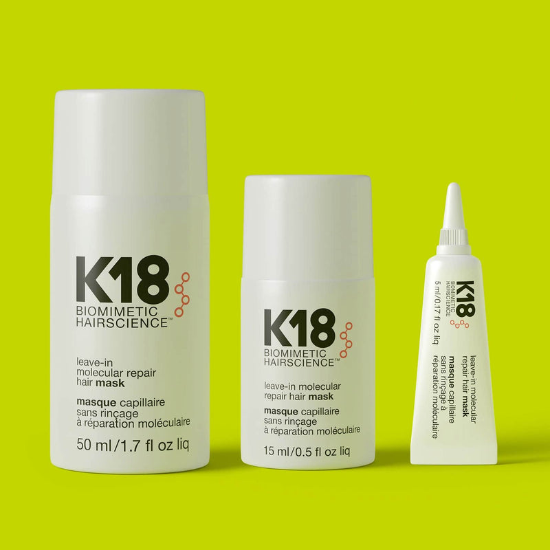 K18 Biomimetic Hairscience Leave-In Molecular Repair Hair Mask. Pähejäetav molakulaarne mask (erinevad suurused)