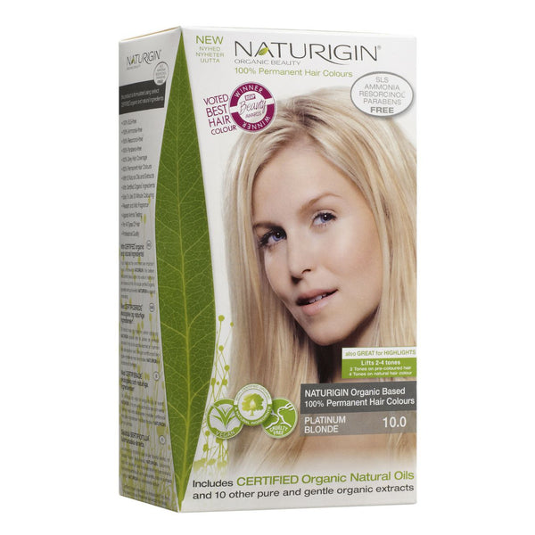 Naturigin Organic Based 100% Permanent Hair Colours Platinum Blonde 10.0. Püsijuuksevärv plaatinum blond 115ml