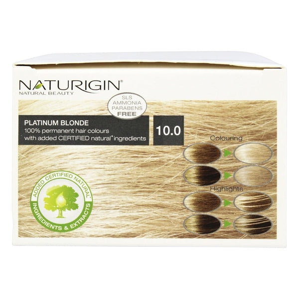 Naturigin Organic Based 100% Permanent Hair Colours Platinum Blonde 10.0. Püsijuuksevärv plaatinum blond 115ml