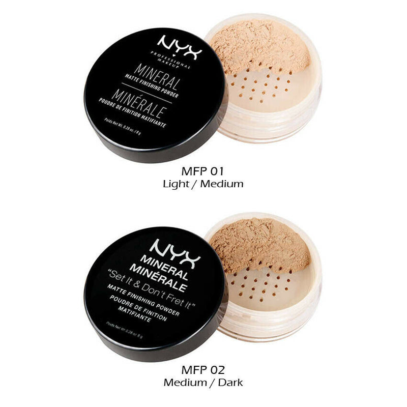 NYX Professional Makeup Mineral Matte Finishing Powder. Mineraalne matt viimistluspuuder 8g (erinevad toonid)
