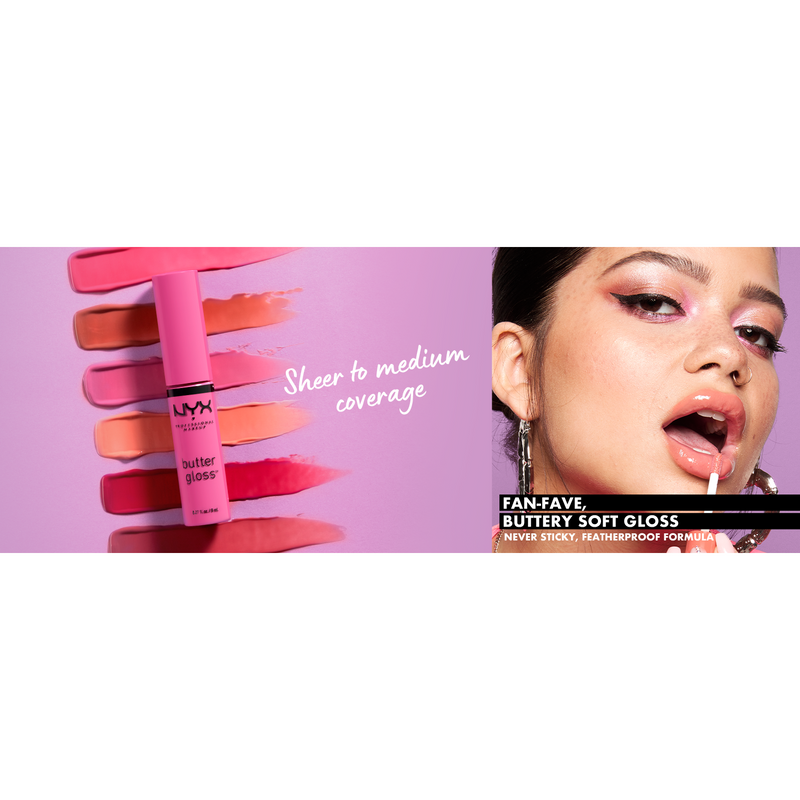 NYX Professional Makeup Butter Gloss Lip Gloss 09 Vanilla Cream Pie. Mittekleepuv huuleläige 8ml