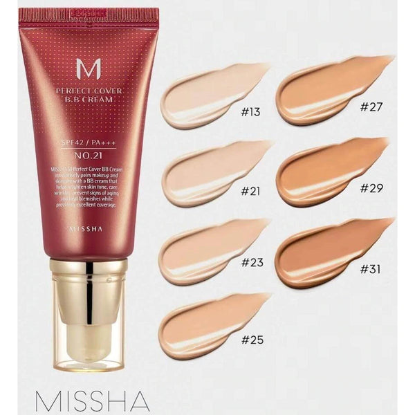 Missha M Perfect Cover BB Cream SPF42/Pa+++ . Meigikreem 50ml (erinevad toonid)
