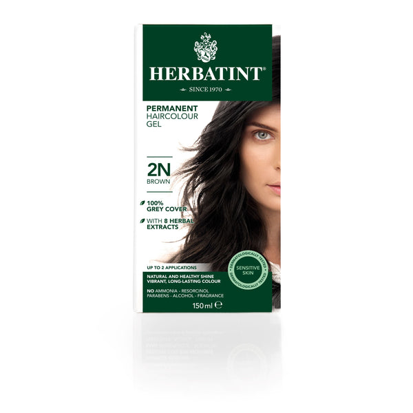Herbatint Permanent Haircolour Gel Brown 2N. Püsijuuksevärv pruun 150ml