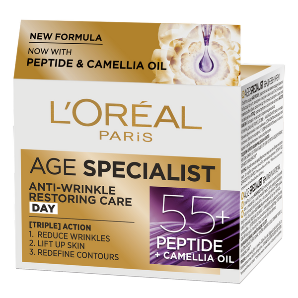 L'Oréal Paris Age Specialist 55+ Anti-Wrinkle Restoring Care Day. Kortsudevastase toimega päevakreem 50ml