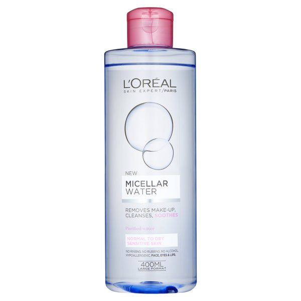 L'Oréal Paris Micellar Water Normal To Dry Sensitive Skin Face, Eyes And Lips. Mitsellaarvesi tundlikule ja kuivale nahale, silmadele ja huultele 400ml