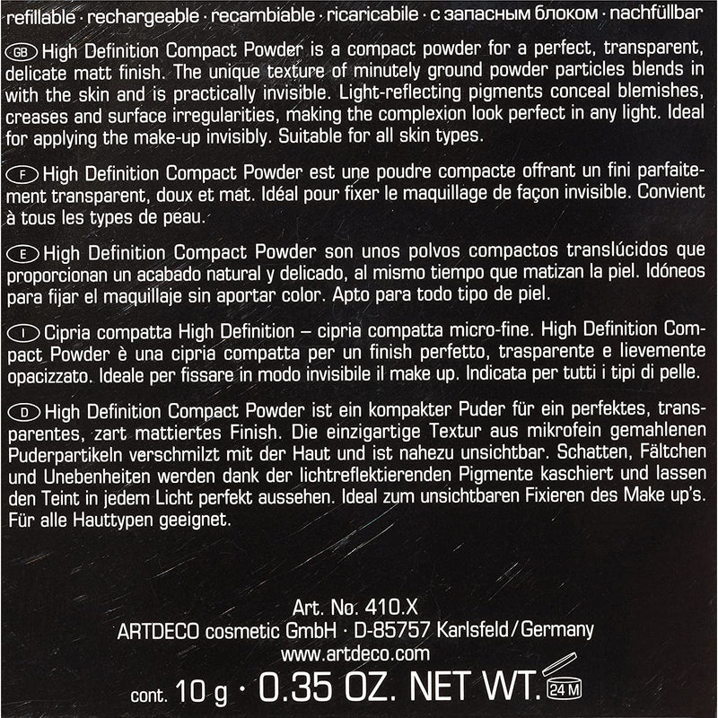 Artdeco High Definition Compact Powder 8 Natural Peach. HD-kompaktpuuder 10g