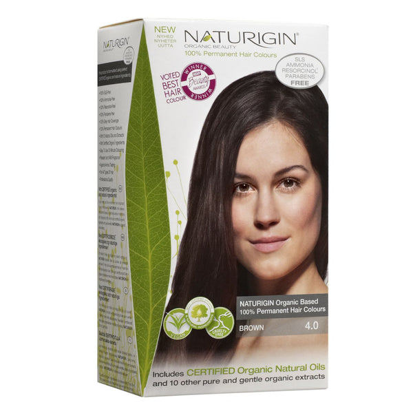 Naturigin Organic Based 100% Permanent Hair Colours Brown 4.0. Püsijuuksevärv pruun 115ml