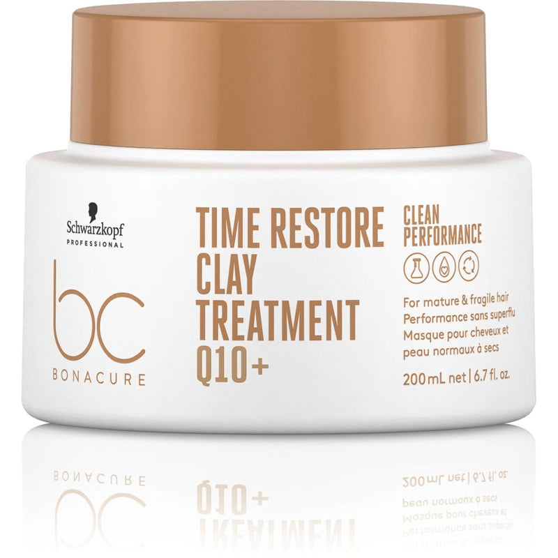 Schwarzkopf Professional BC Bonacure Time Restore Clay Treatment Q10+. Elustav savihooldus habrastele juustele 200ml